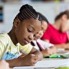 Student girl writing