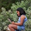 Girl Reading Alone – landscape cut 1